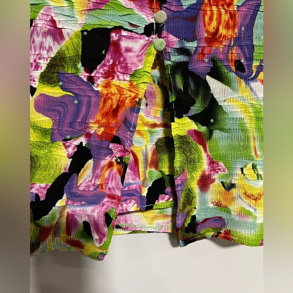 Alberto Makali Vibrant Watercolor Floral Cardigan and Shell Set Size Medium - Picture 3 of 10